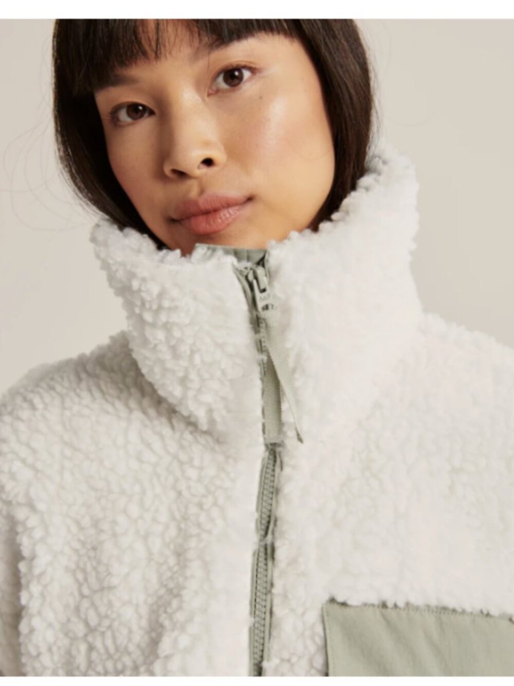 Abercrombie & Fitch White Sherpa Fleece Utility Jacket XS - Picture 3 of 12
